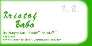 kristof babo business card